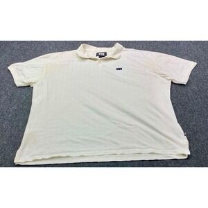 Helly Hansen Polo Shirt Mens 3XL White Short Sleeve Shadow Stripe Logo Cotton